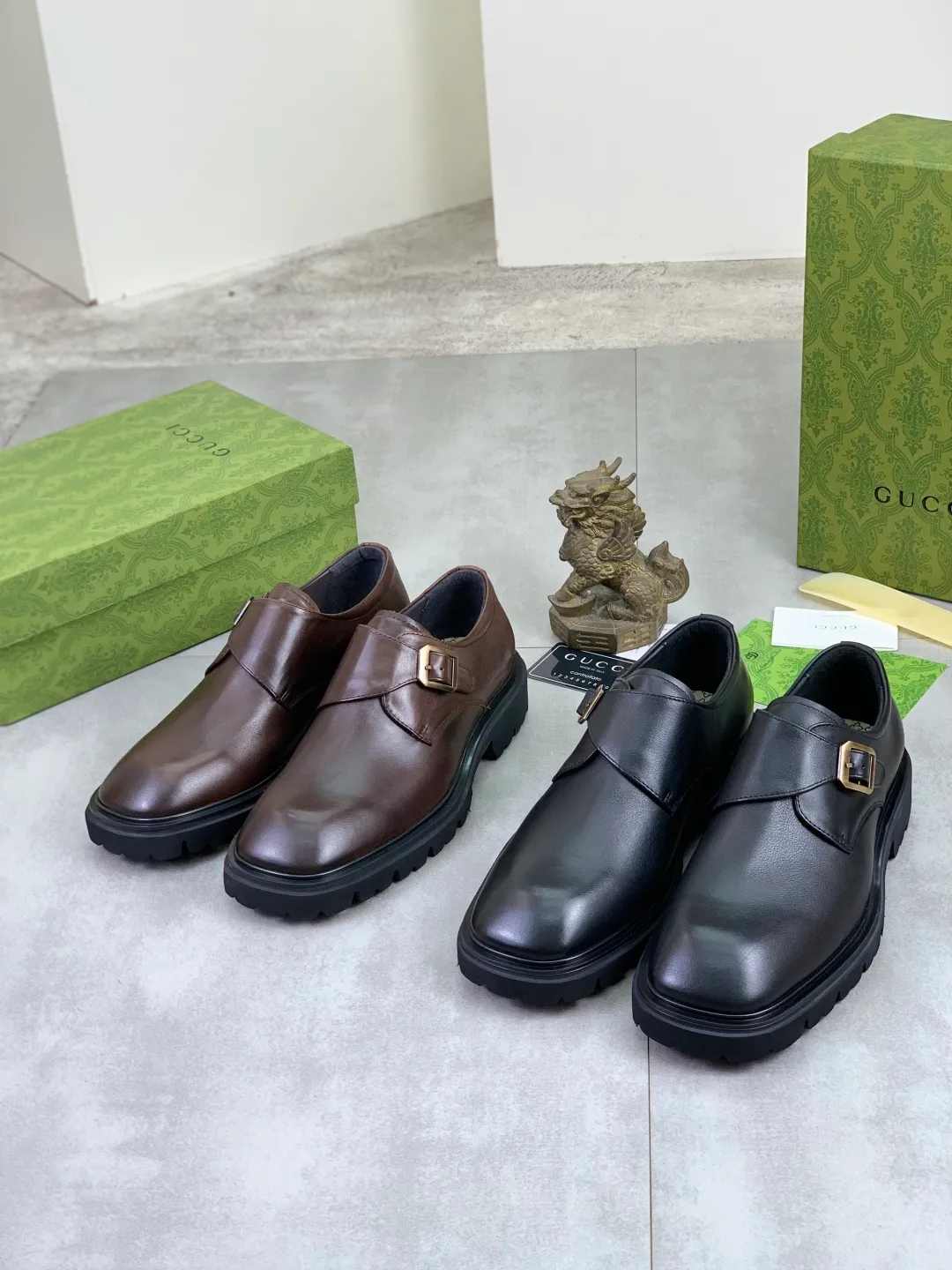 Men's Men's Shoes 💰P580 [New Style] 💰💎💎💎 [Gucci] GUCCI high-end men's formal business leather shoes, original order 1:1! Original imported high-end calfskin, original metal buckle, imported first-layer pigskin lining for feet, original high-end outsole, men's shoe size: 38-44